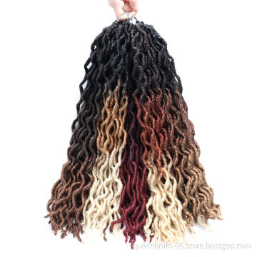 Gypsy Synthetic Locs Crochet Hair 18'' Ombre Synthetic Braiding Hair Wavy Dreadlocks Crochet Braids Curly Wavy Crochet Braids